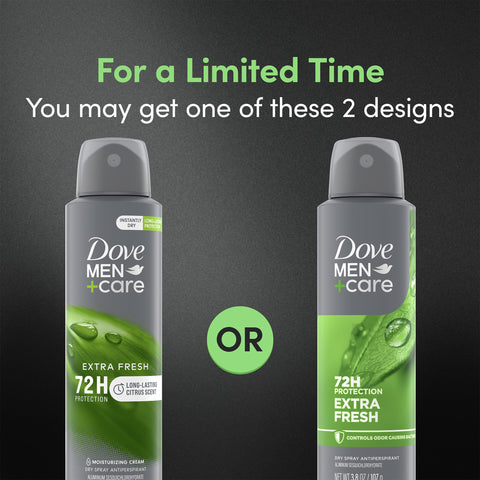 Dove Men+Care Dry Spray Antiperspirant for Men 2-Pack (3.8 Oz Ea) + Travel Body Wash (3 Oz) – 72H Protection, Long-Lasting Extra Fresh Fragrance
