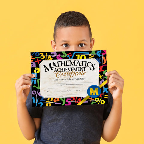 Flipside Products Mathematic Achievement Certificate, Math Recognition, Student Award, Incentive, 8.5" x 11", 30 Pack