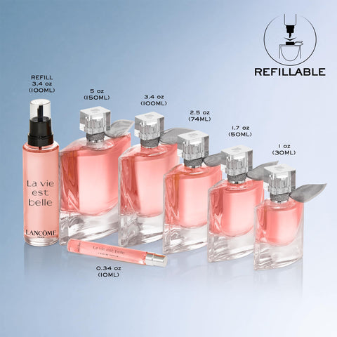 Lancôme La Vie Est Belle Eau de Parfum - Long Lasting Fragrance with Notes of Iris, Earthy Patchouli, Warm Vanilla & Spun Sugar - Floral & Sweet Women's Perfume, 0.5 Fl Oz