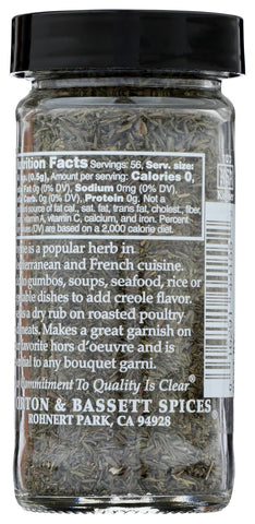 Morton & Bassett Thyme, 1 oz – Non-GMO, Salt-Free, Fragrant Herb for Roasts, Soups & Mediterranean Dishes