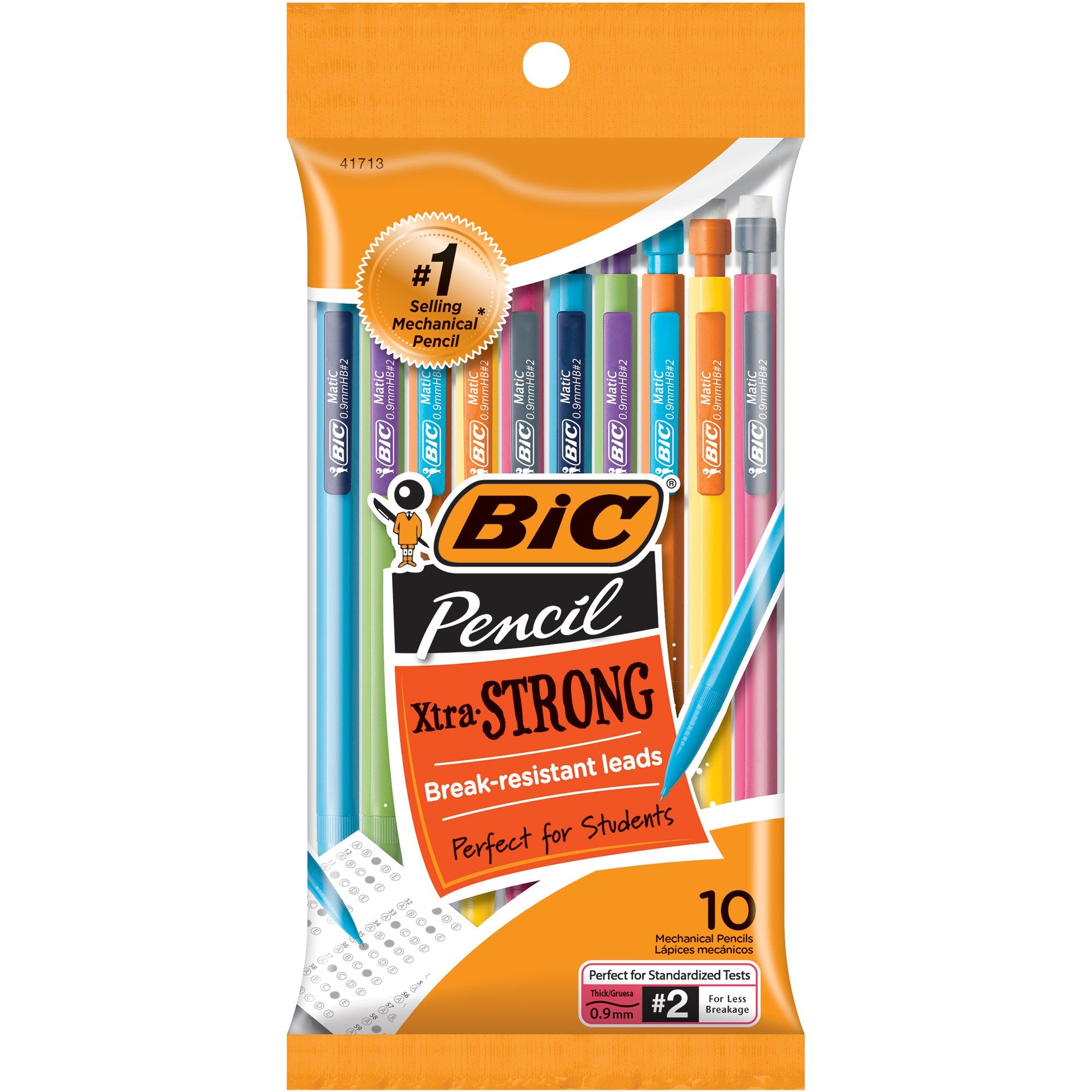 BIC Xtra-Strong Mechanical Pencil, Colorful Barrel, Thick Point (0.9mm), 10-Count