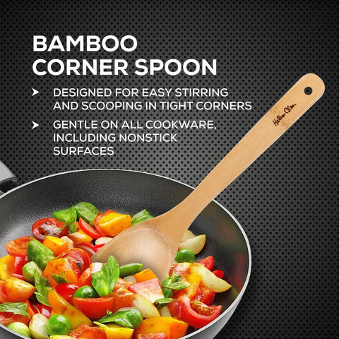 Helen’s Asian Kitchen Bamboo Kitchen Corner Spoon Cooking Utensil, 12-Inch