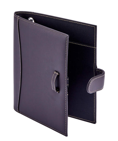 It's Academic Mini Executive Leather Portfolio Folder, 1" Ring Binder and 250-Sheet Capacity, Note Pads, and 5.5" x 8.5" Documents, 2 Pen Loops, Dark Brown Faux Leather (98295