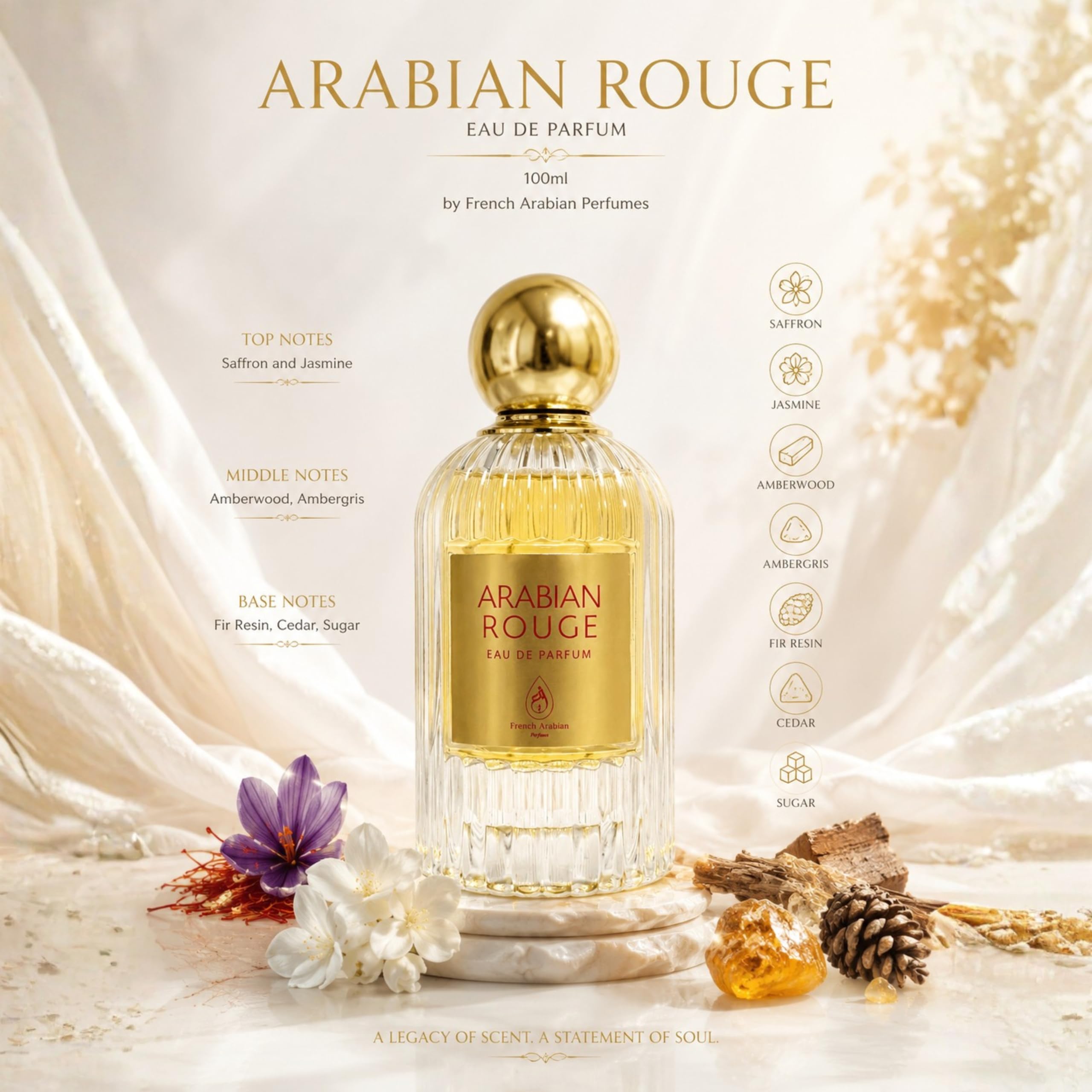 Maison Alhambra La Rouge Baroque for Unisex Eau de Parfum Spray 3.4 Ounce