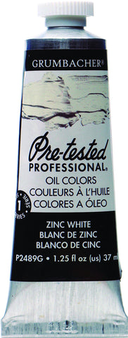 Grumbacher Pre-Tested Oil Paint, 37ml/1.25 Ounce, Zinc White (P2489G)