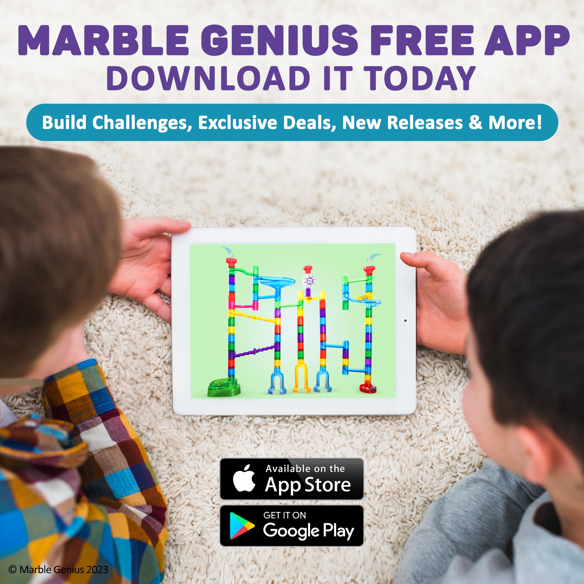 Marble Genius Marble Run Super Set, STEM Toys & Maze Construction Building - 150 Translucent Track Pieces & Glass Marble for Family, Kids Toddlers Ages 4-8 - Fun Holiday Creative Gifts