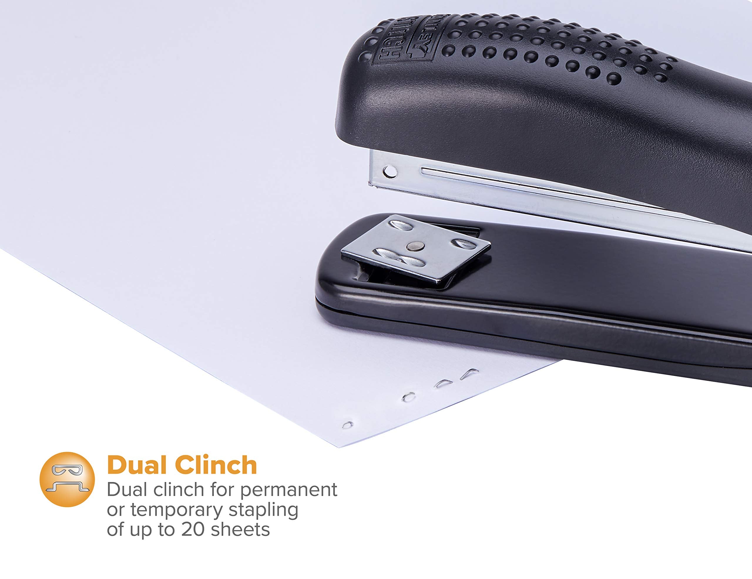 Bostitch Office Ergonomic 20 Sheet Desktop Stapler, Black, 2-Pack
