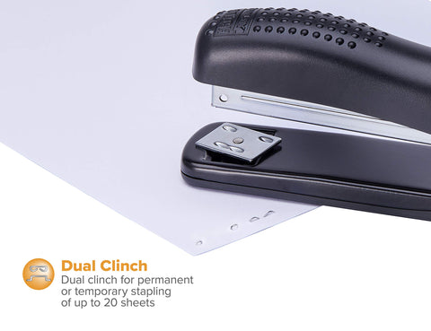 Bostitch Office Ergonomic 20 Sheet Desktop Stapler, Black, 2-Pack