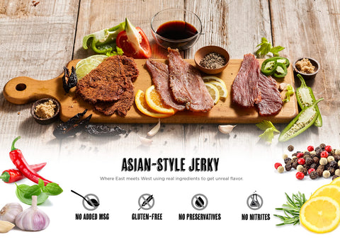 Fusion Jerky Artisan Pork Jerky, Grilled Island Teriyaki, 2.5 oz - All Natural, 9g Protein, Premium USA Sourced Meat, Gluten Free, Prime Cuts, No Nitrates, No Added MSG, No Preservatives, Made in USA