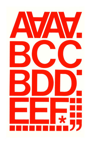 Chartpak Vinyl Helvetica Style Letters Letter & Number, 2 Inches High, Red (01052)