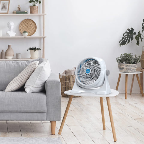 NewAir 12-inch Powerful Air Circulator Portable Fan in White | Wall Mountable, 360° Pivot, Up to 40 ft. of High Air Flow at 1010 CFM, Small Table Desk Fan | Home, Office, Bedroom, White Noise