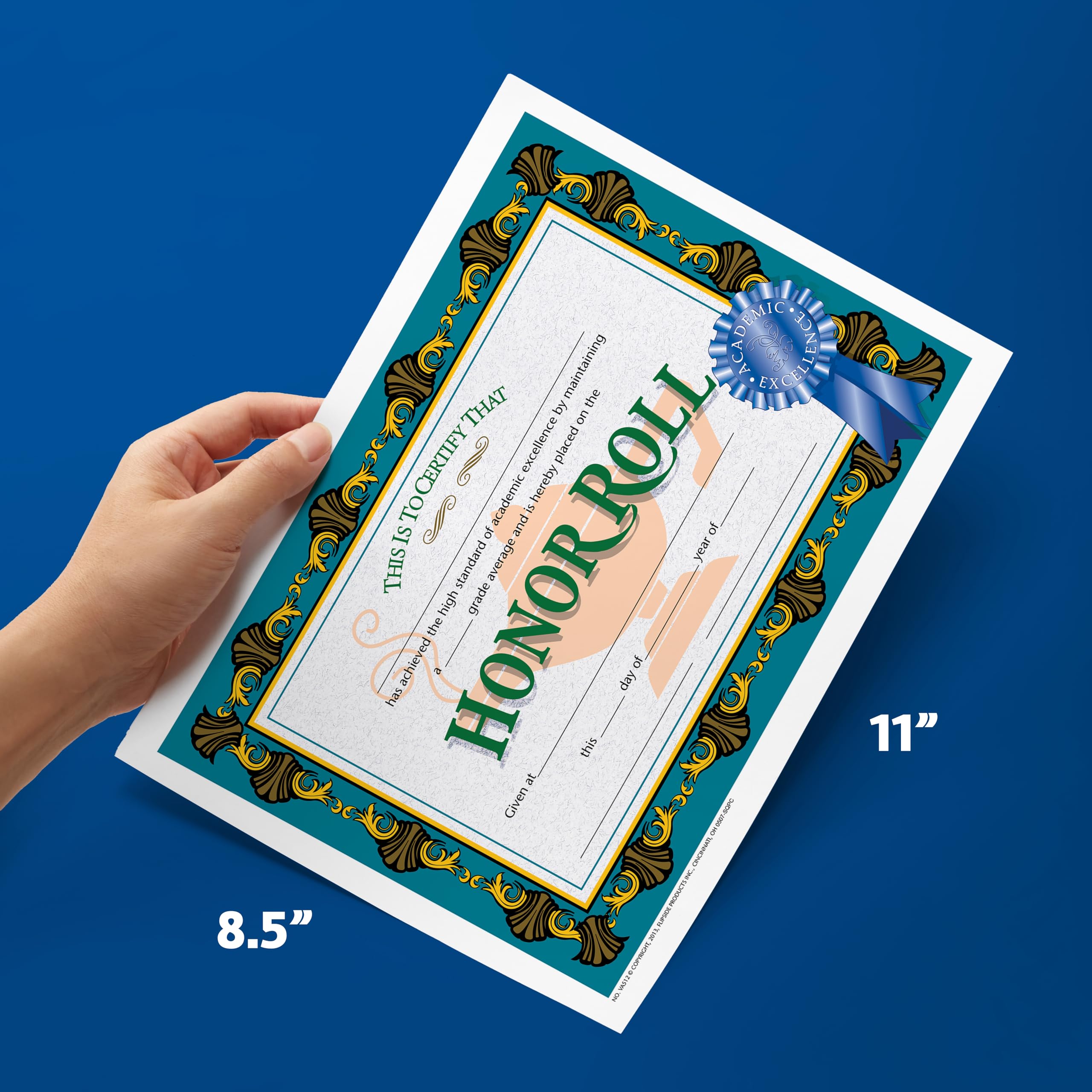 Flipside Products Honor Roll Certificate, Recognition, Award Students, Incentive, High Honors, 8.5" x 11", 30 Pack