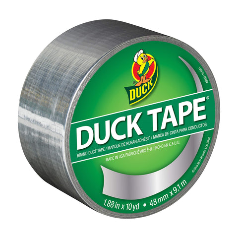 Duck Brand 280621 Metallic Color Duct Tape, Chrome, 1.88 Inches x 10 Yards, Single Roll, 1.88" x 10 yd