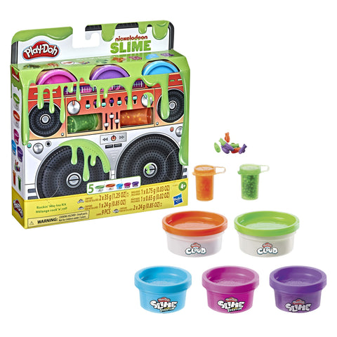 Play-Doh Nickelodeon Slime Rockin' Mix-ins Kit for Kids 4 Years and Up with 5 Colors and 3 Mix-in Bead Varieties, Non-Toxic