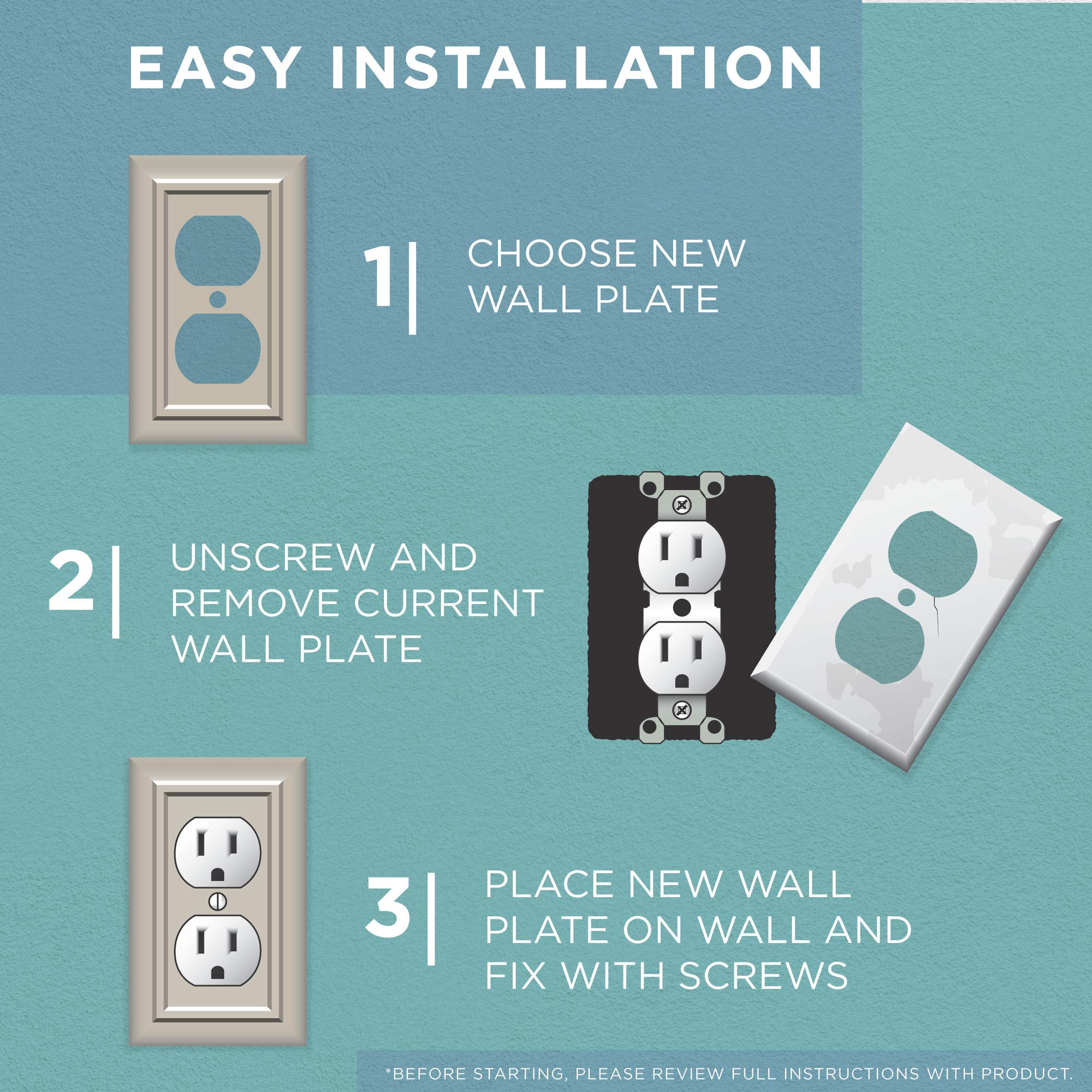 Franklin Brass Classic Beadboard (3-Pack) Outlet Covers Pure White 1-Gang Wall Plate Single Duplex Switch Plates Electrical Guard W35266V-PW-C