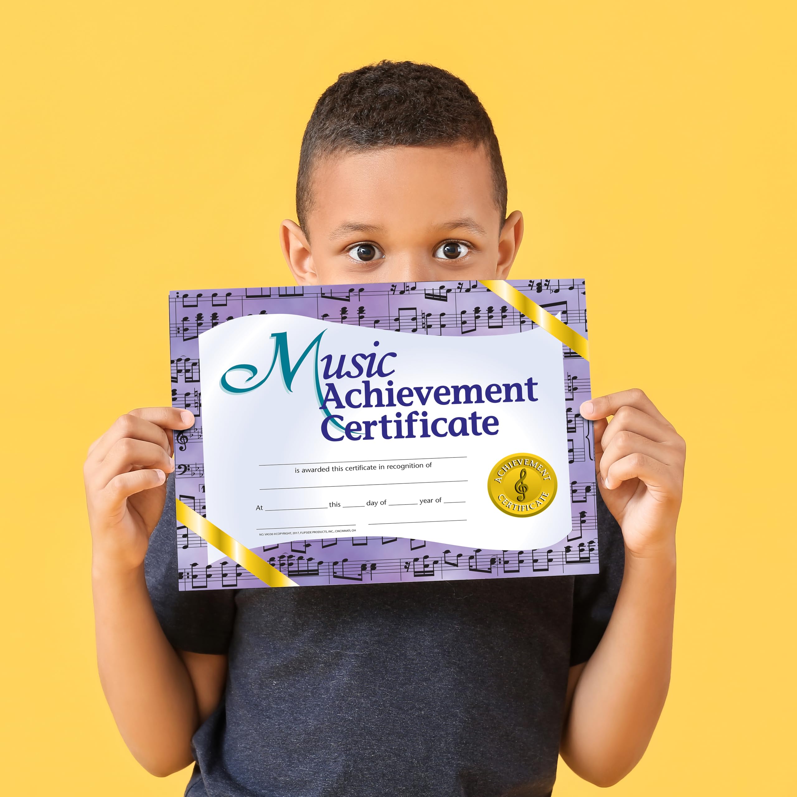Hayes Music Achievement Certificate, Recognize Musical Excellence, Customizable Award for Students, Kids, and Children, Full-Color Purple and Gold Design, 8.5" x 11" - 30 Pack