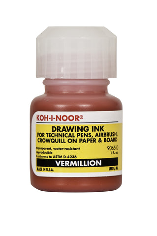 Koh-I-Noor Pigment-Based Drawing Ink, 1 Ounce Bottle, Vermillion (9065D.VER)