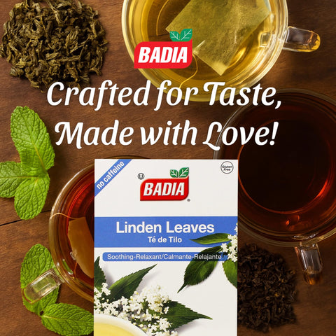 Badia Linden Tea, 25 Bags – Calming Linden Leaf & Flower Herbal Infusion, Support Respiratory, Immune System, and Relaxation - Natural Tilo Tea - Caffeine Free, Kosher, Gluten Free