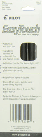 PILOT EasyTouch Ballpoint Stick Pens, Fine Point, Black Ink, 2-Pack (32020)