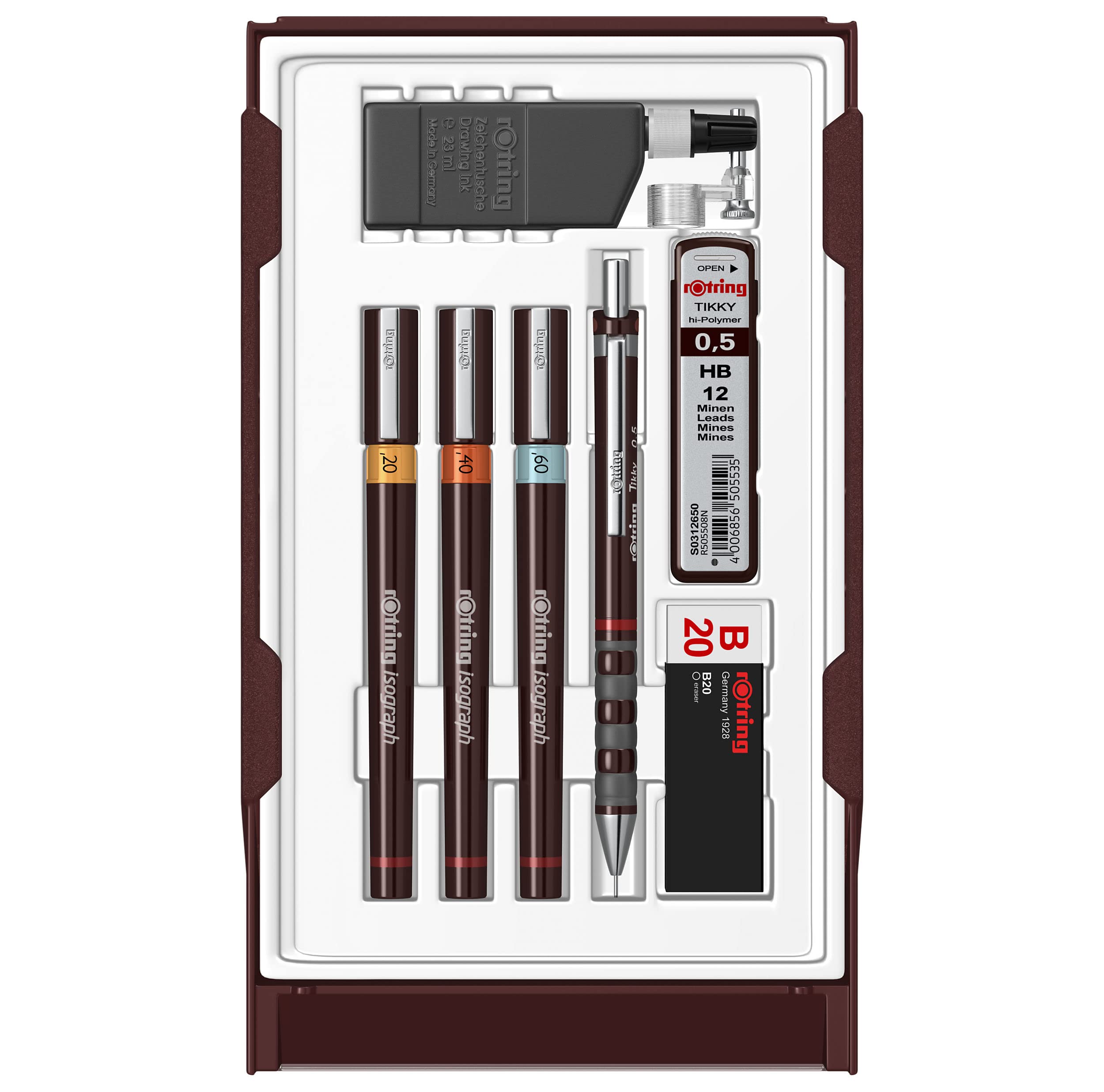 rOtring Isograph Technical Drawing Pens, Set, 3-Piece College Set (.20-60 mm)