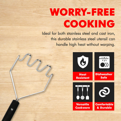 Chef Craft Select Sturdy Masher, 11 inch, Stainless Steel