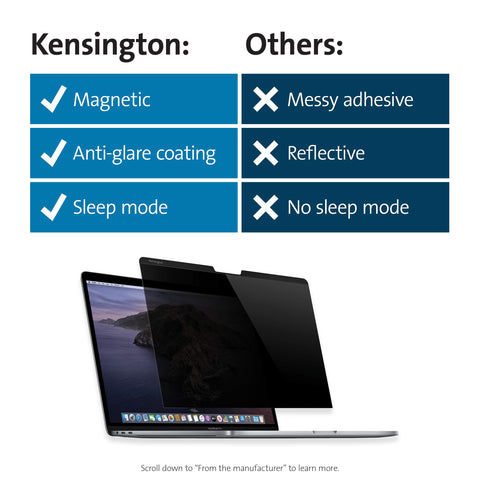 Kensington MagPro™ Elite Magnetic Privacy Screen for MacBook Pro 13" (K58360WW)