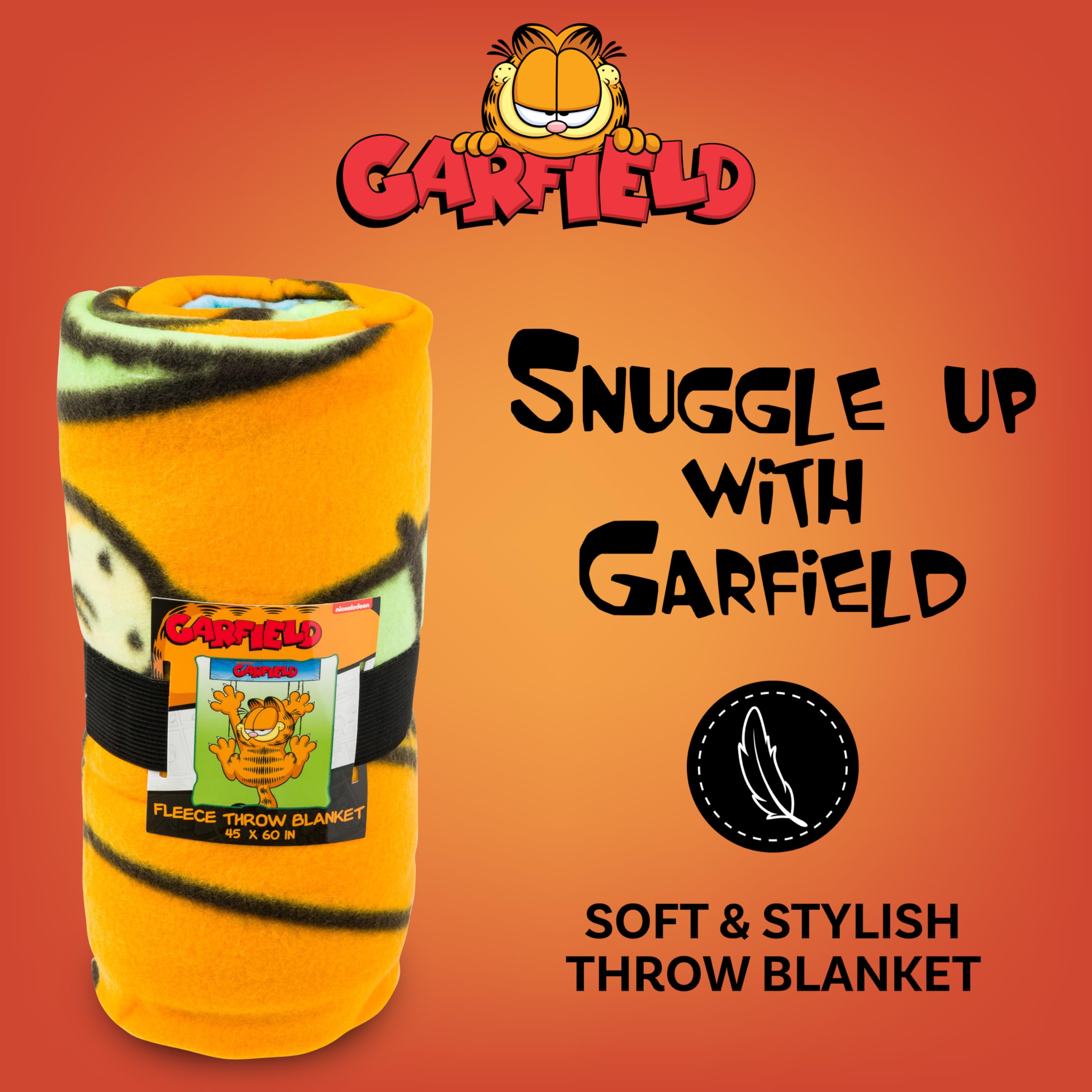 Silver Buffalo Garfield Hanging On 45" x 60" Fleece Throw, Soft and Cozy Blanket, 180 GSM