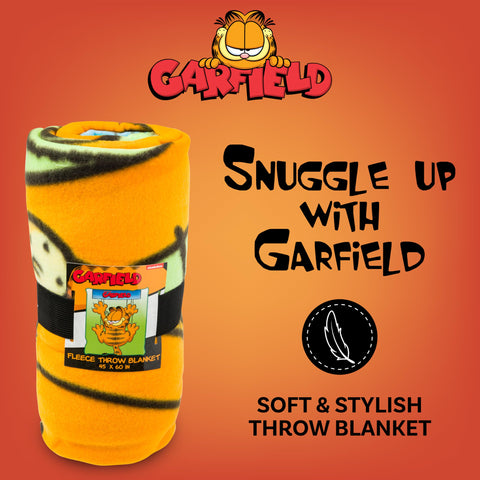 Silver Buffalo Garfield Hanging On 45" x 60" Fleece Throw, Soft and Cozy Blanket, 180 GSM