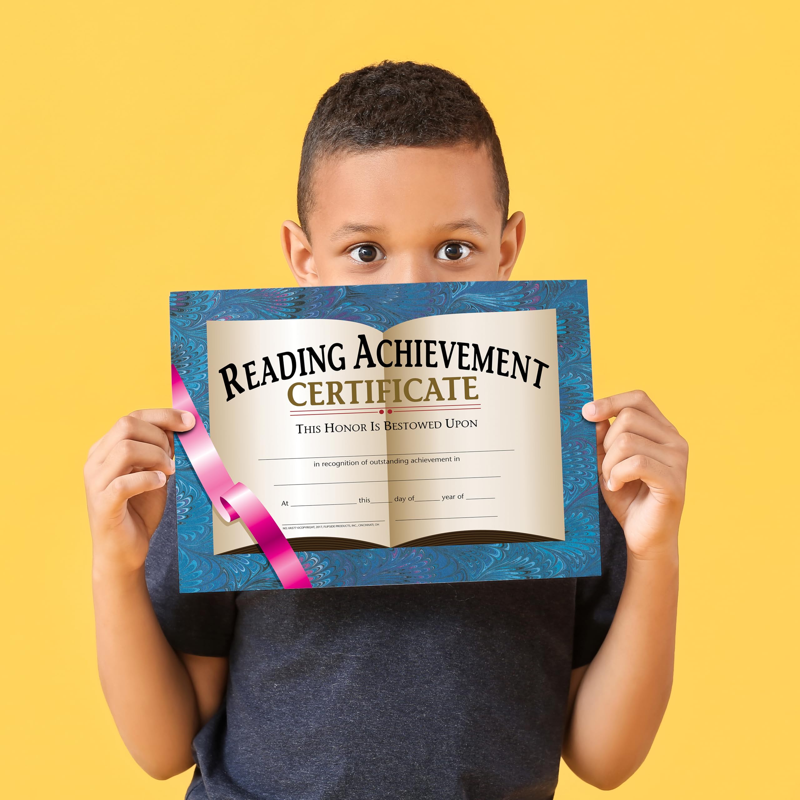 Hayes Reading Achievement Certificate, Blue Marbled Design, Customizable Student Awards for Excellence in Reading, 8.5" x 11", 30 Pack of Certificates