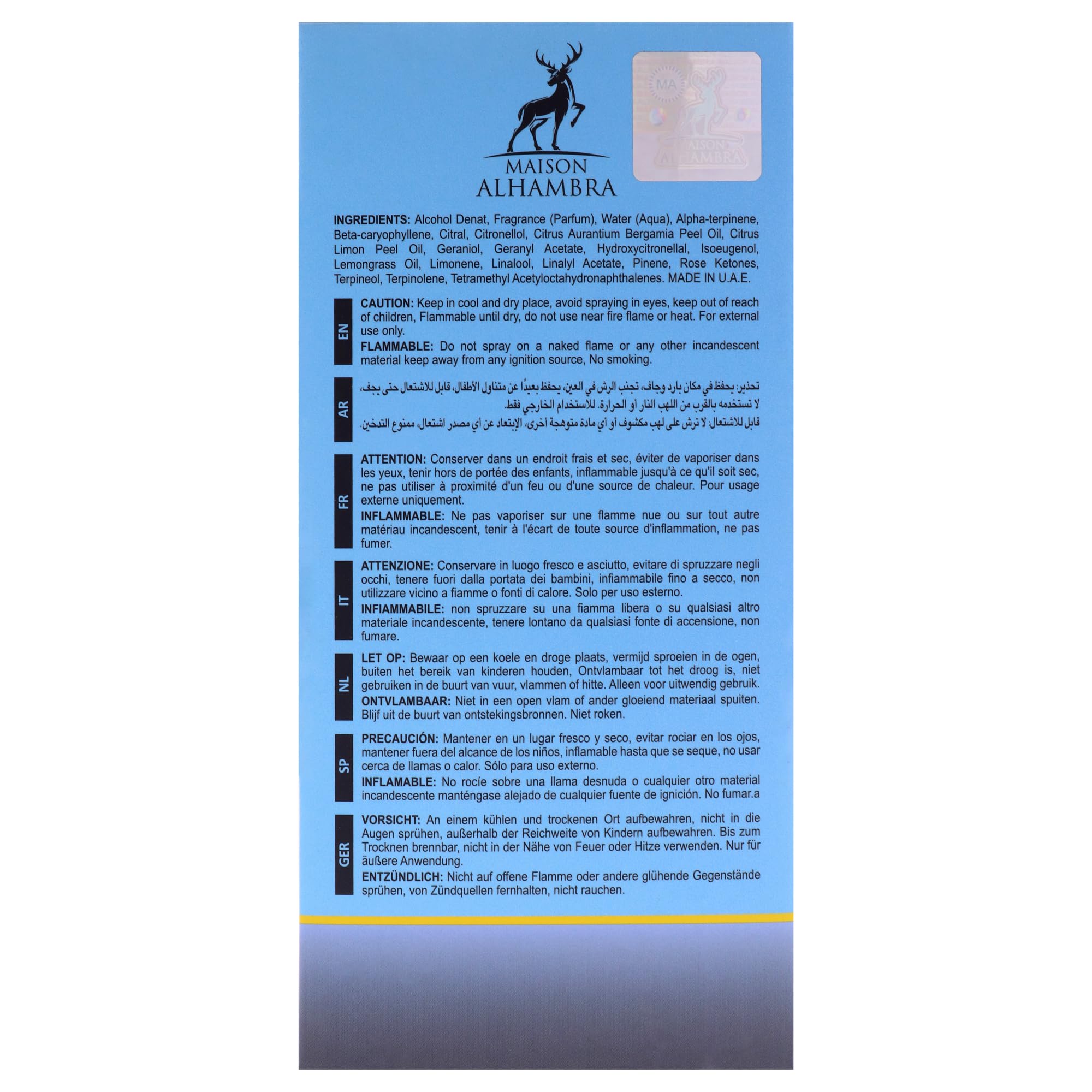 Maison Alhambra Jean Lowe - Azure for Unisex - 3.4 oz EDP Spray