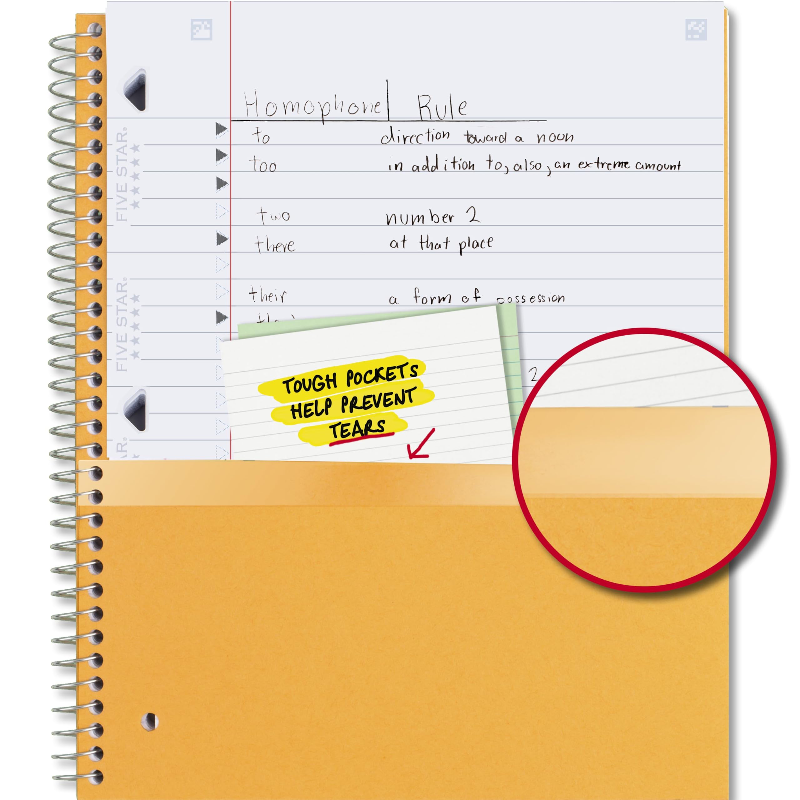 Five Star Spiral Notebook + Study App, 3 Subject, Wide Ruled Paper, 8" x 10-1/2", 150 Sheets, Fights Ink Bleed, Water Resistant Cover, Amethyst Purple (38737)