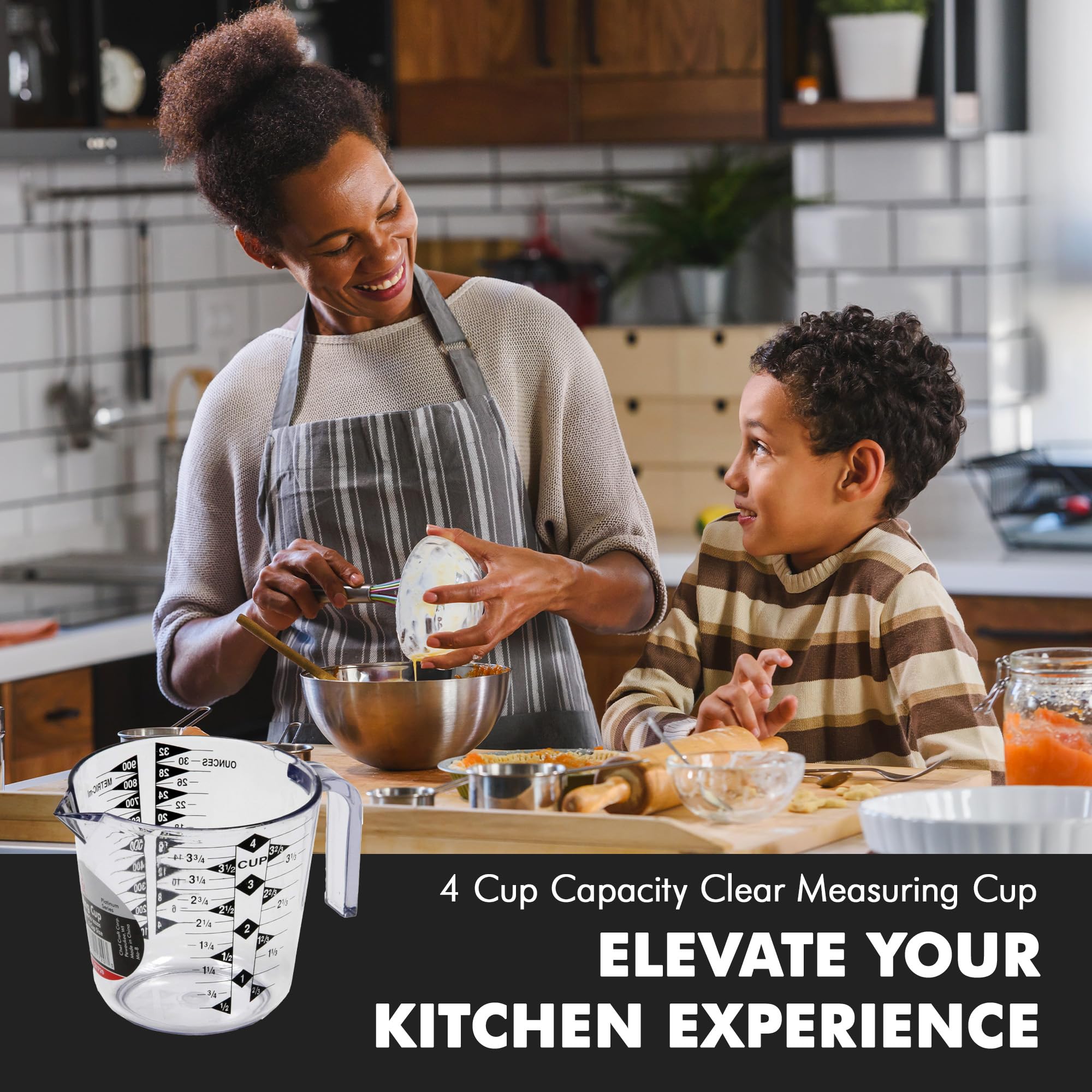 Chef Craft Select Plastic Measuring Cup, 4 Cup, Clear