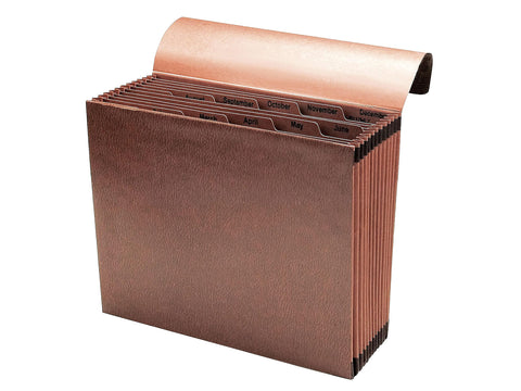 Smead TUFF Expanding File, 12 Pockets, Monthly (Jan.-Dec.), Flap and Cord Closure, Letter Size, Redrope (70388)
