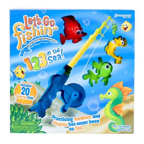Pressman Let’s Go Fishin’ 123 in The Sea! - Practice Counting, Shapes, and Colors Game - Ages 4 and Up, 1-4 Players