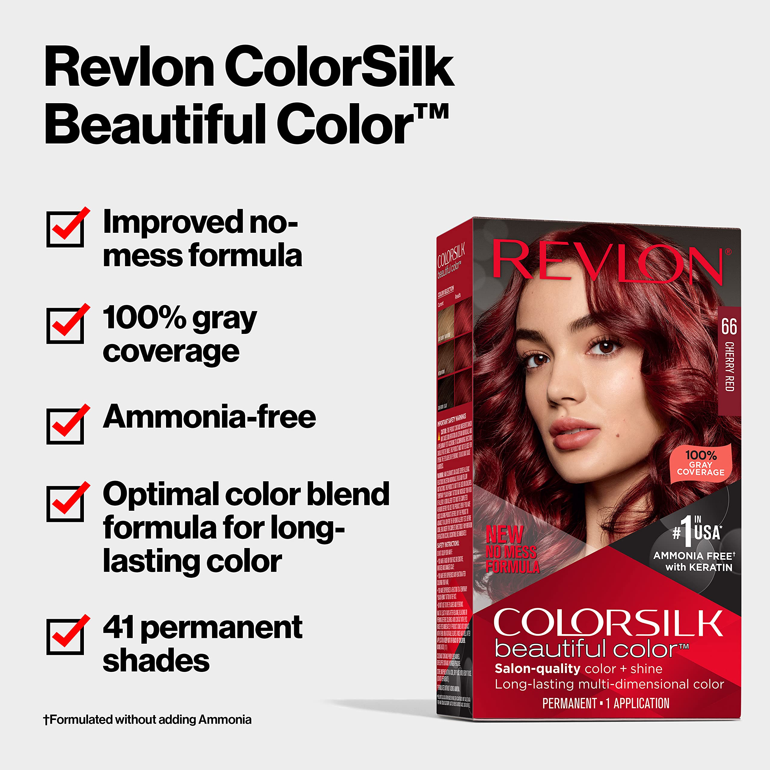 Revlon Colorsilk Beautiful Color Permanent Hair Color, Long-Lasting High-Definition Color, Shine & Silky Softness with 100% Gray Coverage, Ammonia Free, 037 Dark Golden Brown, 1 Pack