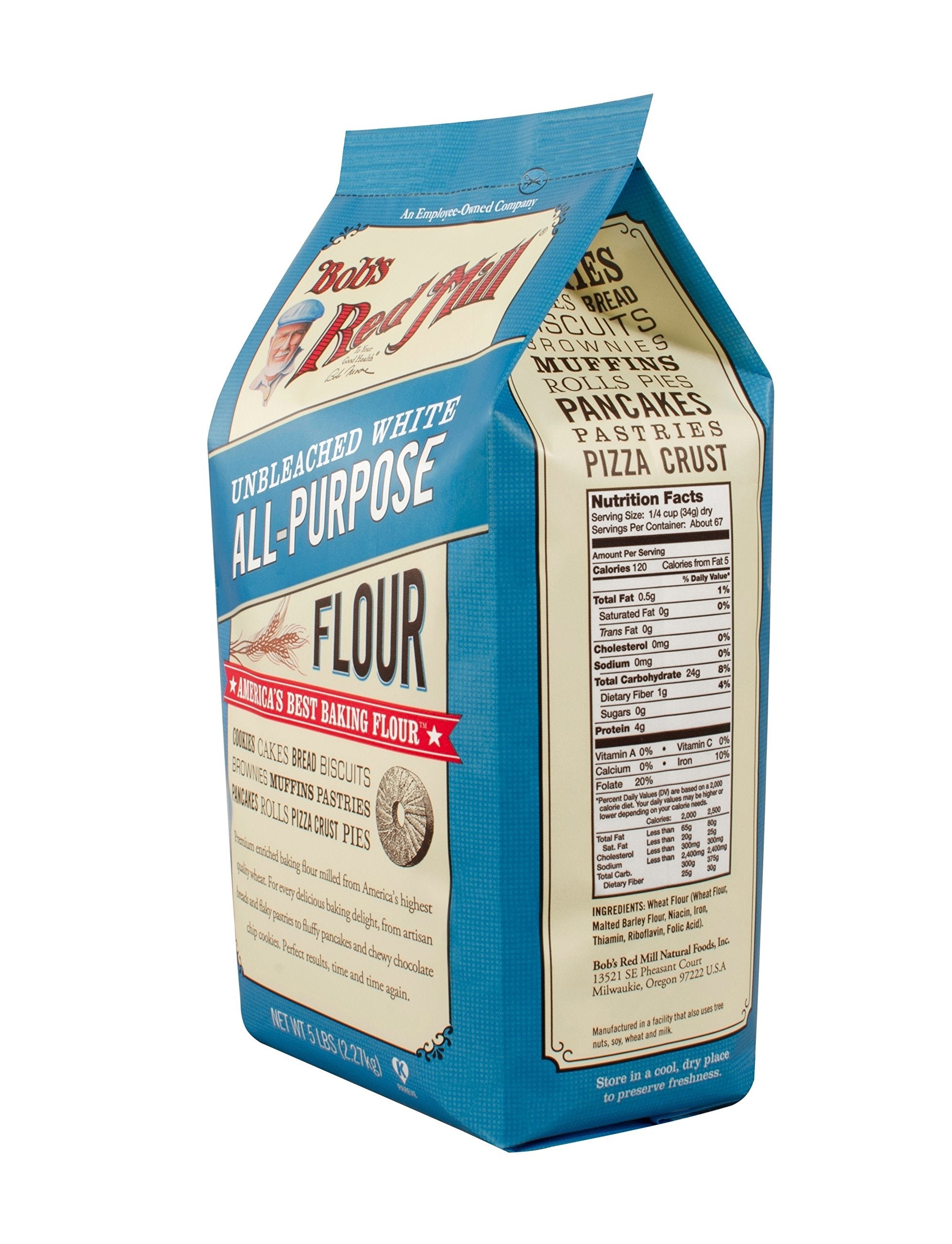 Bob's Red Mill Unbleached White All-Purpose Baking Flour, 5-pound
