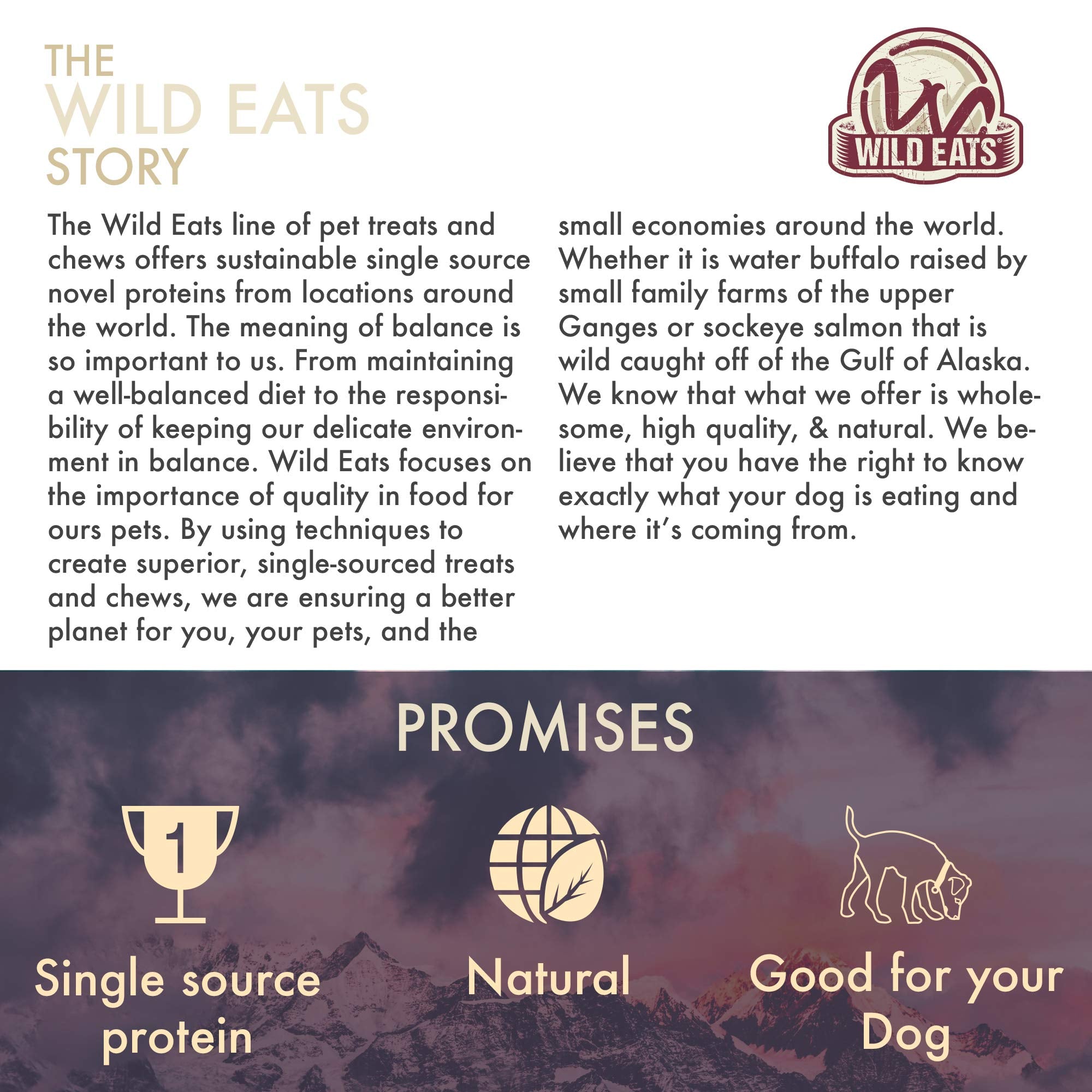 Wild Eats Water Buffalo Tuffie No Hide Dog Bones & Dog Chews All Natural, Single Source Protein, Grain Free Treat, Long Lasting Chews (2 Pack, Large-Tuffie)