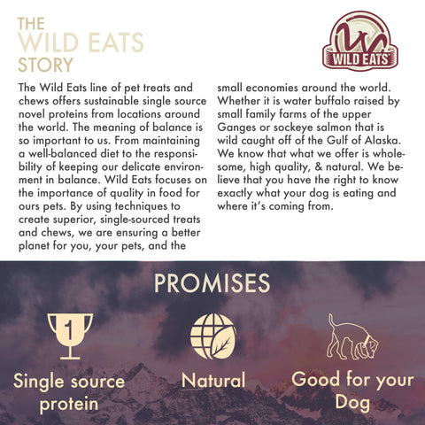 Wild Eats Water Buffalo Tuffie No Hide Dog Bones & Dog Chews All Natural, Single Source Protein, Grain Free Treat, Long Lasting Chews (2 Pack, Large-Tuffie)
