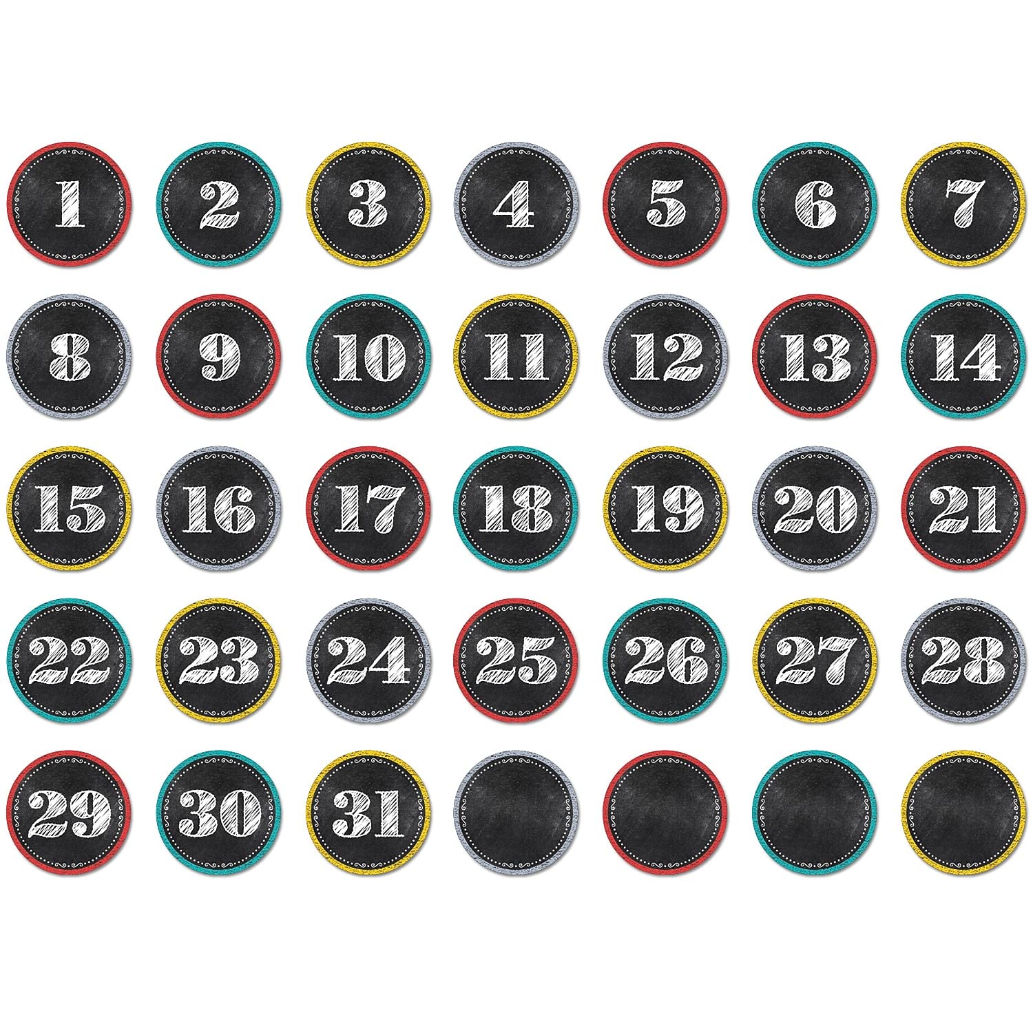 Creative Teaching Press Chalk It Up! Calendar Days (Calendar Set Decoration), Black/Multi (6896)