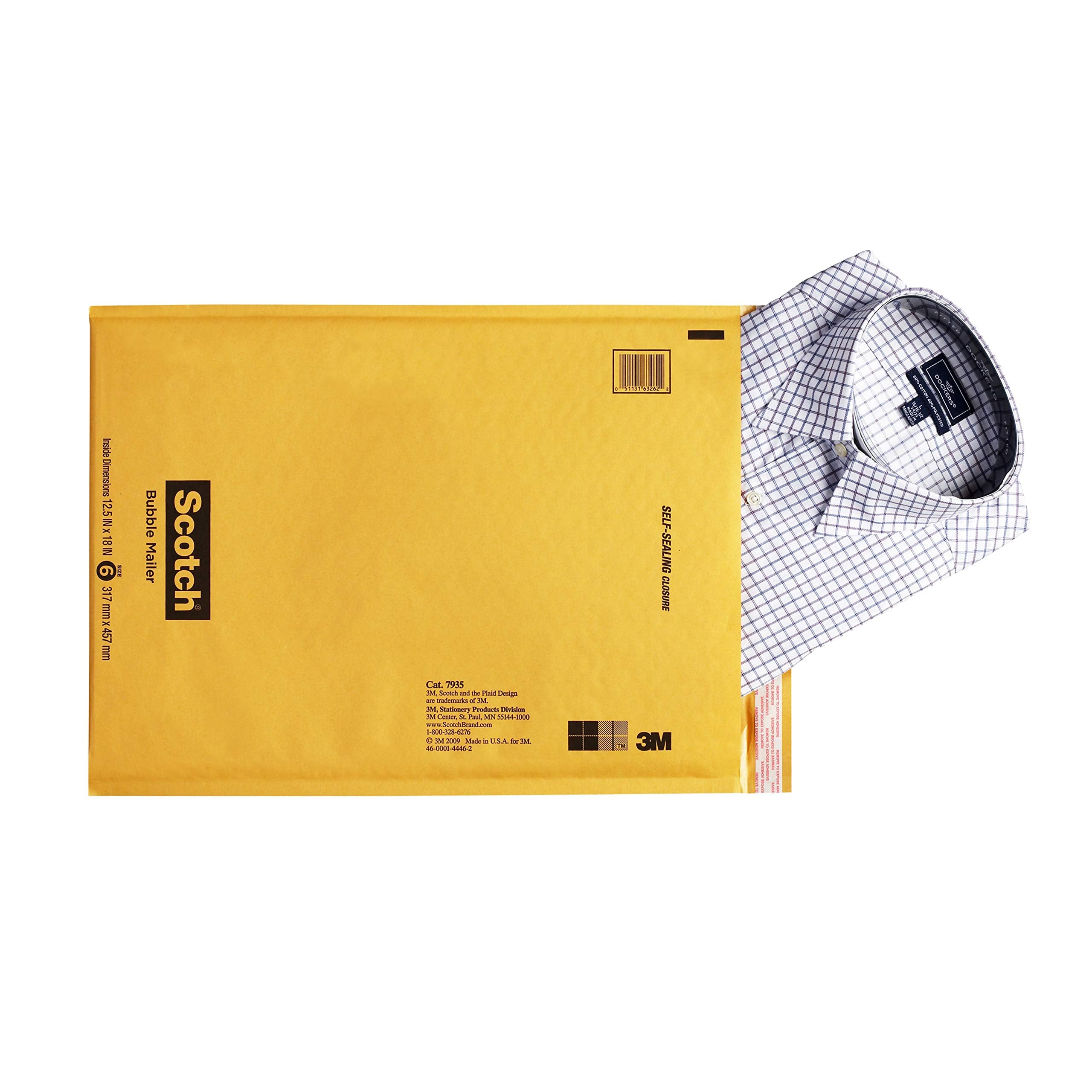 Scotch Bubble Mailer, 9.5 in x 13.5 in, Size #4, Kraft, 1/Pack (7974)