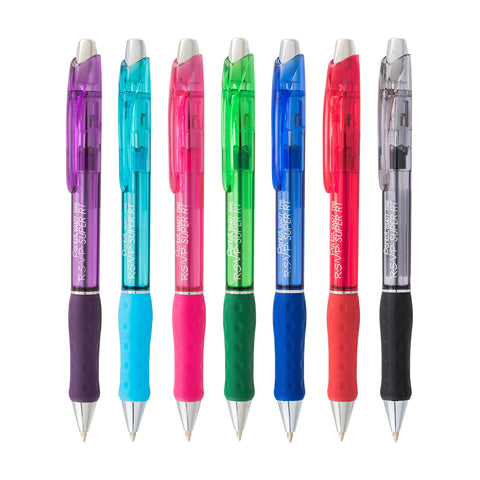 Pentel RSVP Super RT Ballpoint Pen, (0.7mm) Fine Line, Blue Ink, Pack of 2 (BX477BP2C)