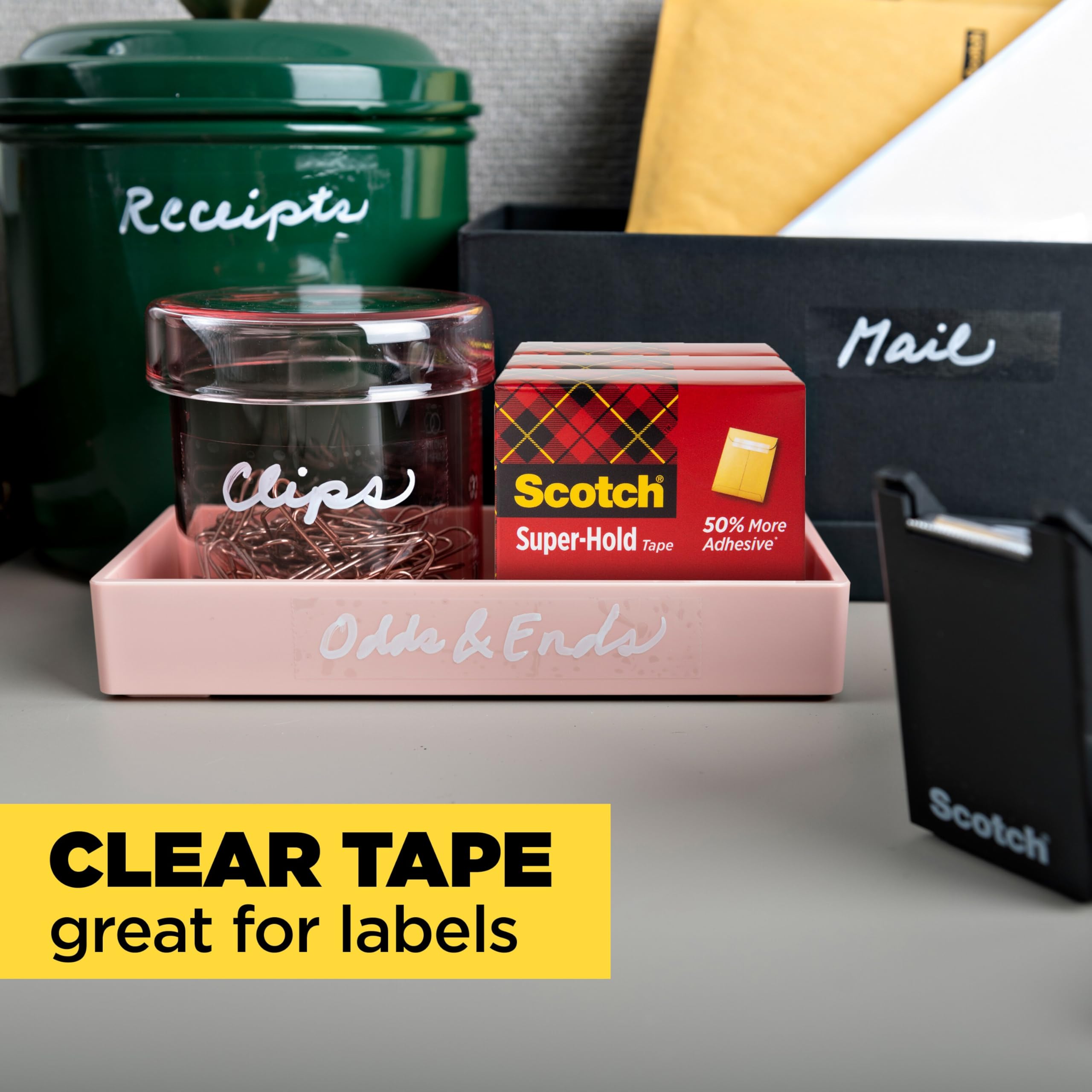 Scotch Super-Hold Tape, 10 Rolls, Transparent Finish, 50% More Adhesive, Trusted Favorite, 3/4 x 800 Inches, Boxed (700S10)