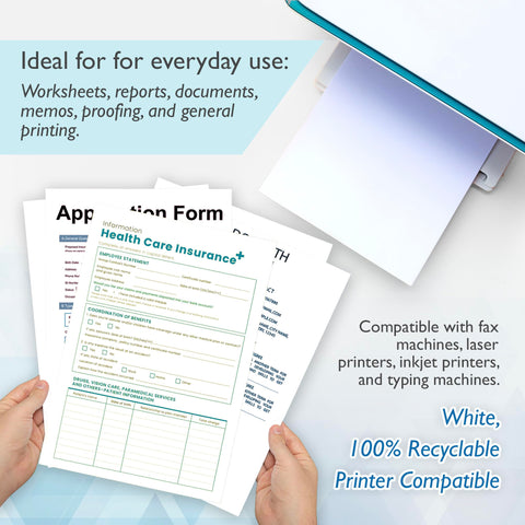 BAZIC Products Blank Paper Copy & Multipurpose Paper - 8.5" x 11" White Color Printer Paper for Inkjet, Laser, and Fax Machines, Ideal for Home, Office, and School, 50 Sheets/Pack, 1-Pack