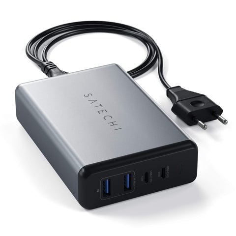 Satechi 108W Pro USB C PD Desktop Charging Station – 2 USBC PD & 2 USB A Ports, Compatible with 2025/2020/2019 MacBook Pro, 2020/2018 MacBook Air, M5/M1 iPad Pro/Air, iPhone 16 (Pro/Pro Max/Plus - US)