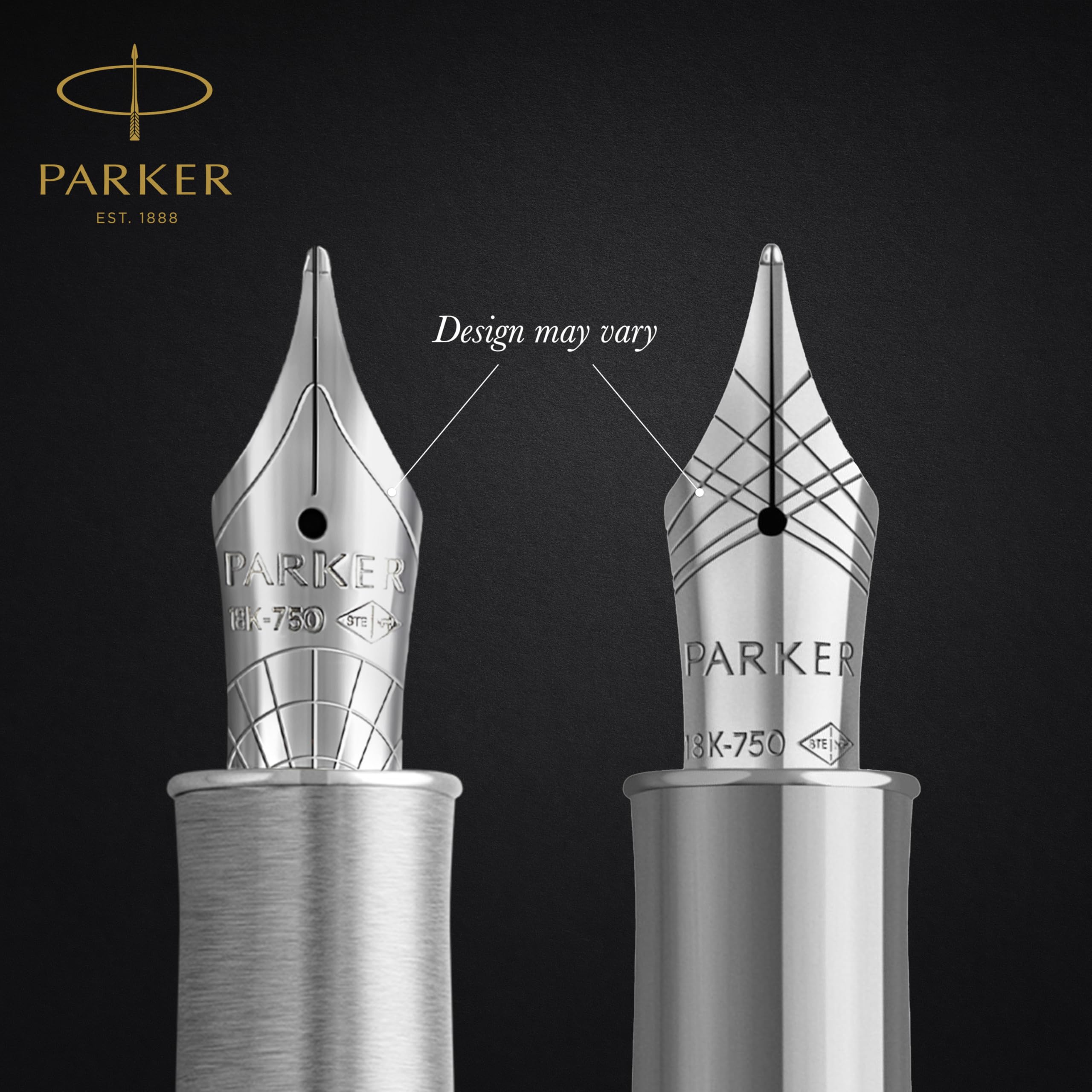 PARKER Sonnet Fountain Pen | Premium Metal and Black Gloss Finish with Gold Trim | Fine 18k Gold Nib with Black Ink Cartridge | Gift Box