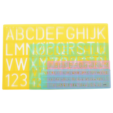 Westcott Lettercraft Plastic Lettering Guide Set, Color Varies, Set of 4 (02145)