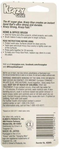 Krazy Glue Home and Office Brush-On Glue, 0.18 oz (Pack of 6)