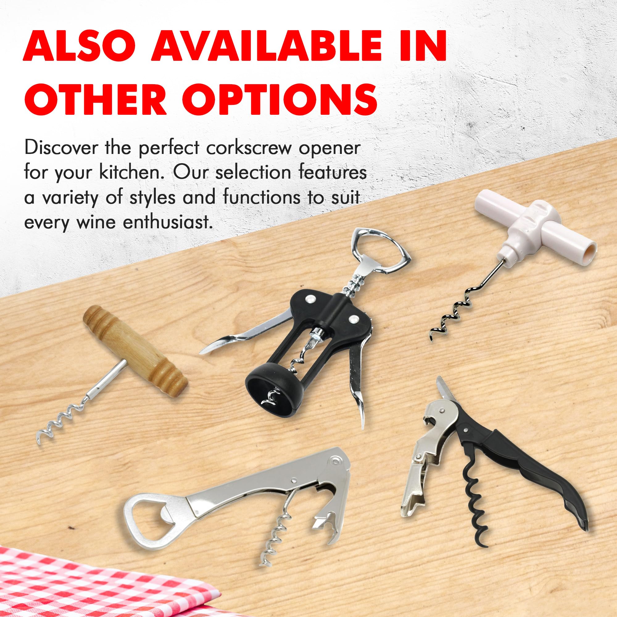 Chef Craft Select Waiters Corkscrew with Foil Cutter and Bottle Opener, 5 inches in Length, Stainless Steel/Black
