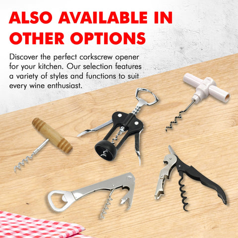 Chef Craft Select Waiters Corkscrew with Foil Cutter and Bottle Opener, 5 inches in Length, Stainless Steel/Black