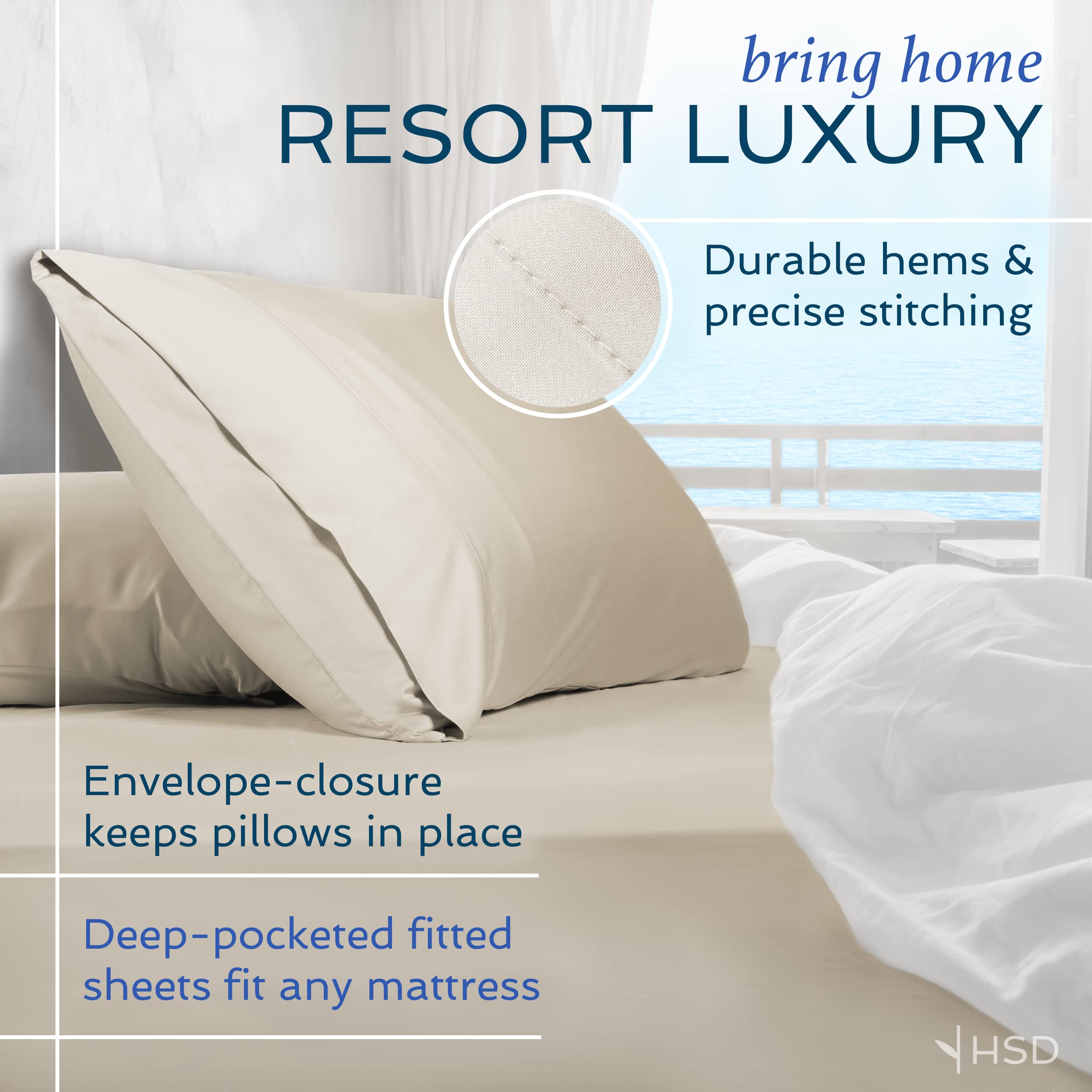 Hotel Sheets Direct 4 Piece Bed Sheet Set King Size, 100% Viscose Derived from Bamboo Sheets Set with 2 Pillowcases, Cooling & Breathable Luxury Bedding, Moisture-Wicking & Silky Soft, Light Pink